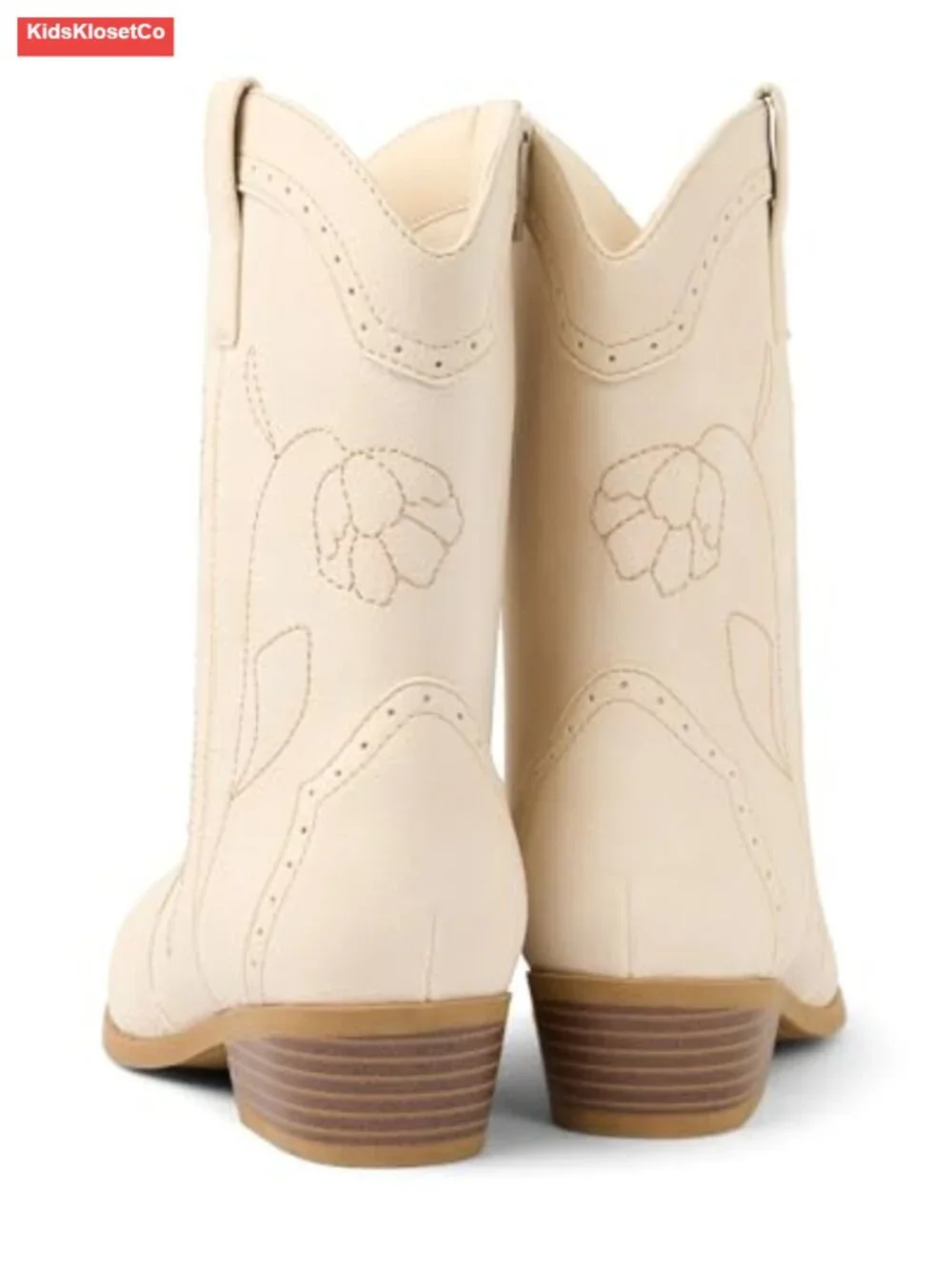 Faux Leather Western Cowgirl Boot with Embroidered Florals